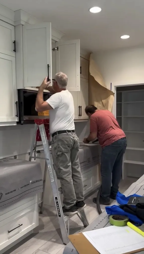 Cabinet installation in progress
