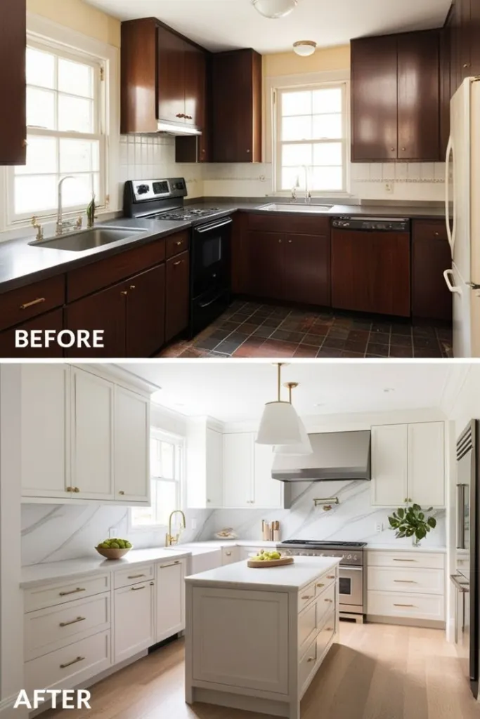 Kitchen renovation before and after, photo 6