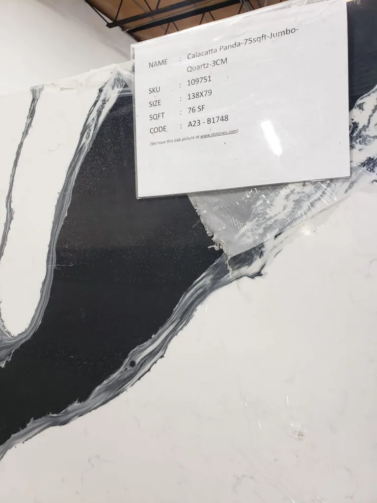Panda Wave Quartz slab